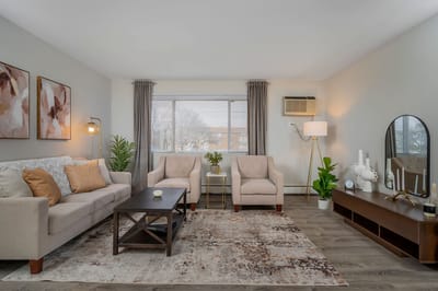 Cozy living area with stylish furniture and decor