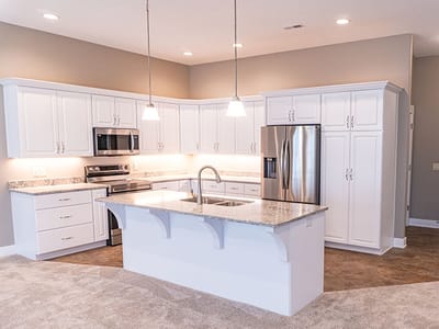 Bright, modern kitchen in a senior living facility