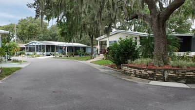 Pathway leading to residential buildings in the community