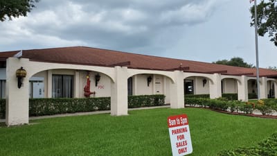 Exterior view of the retirement community building