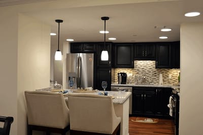Interior view of a modern kitchen space