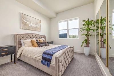 Well-decorated private bedroom in a facility