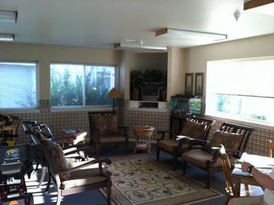Bright common area with comfortable seating