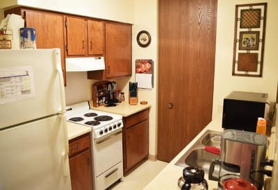 Small kitchen area in a resident apartment