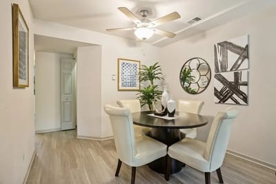 Cozy dining area in a well-lit facility room