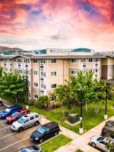 Aerial view of the Manoa Gardens Elderly Housing facility