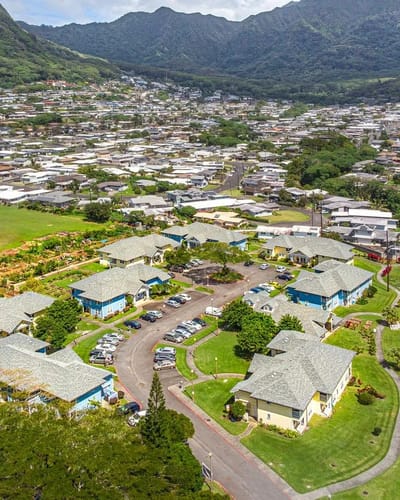 Aerial view of Manoa Gardens Elderly Housing campus