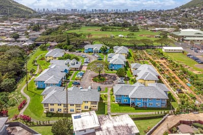 Aerial view of Manoa Gardens Elderly Housing complex