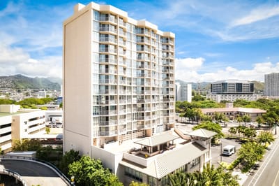 Exterior view of Manoa Gardens Elderly Housing building