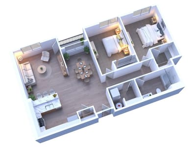 Architectural floor plan of a residential unit