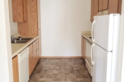 Interior view of a kitchen in a senior living facility