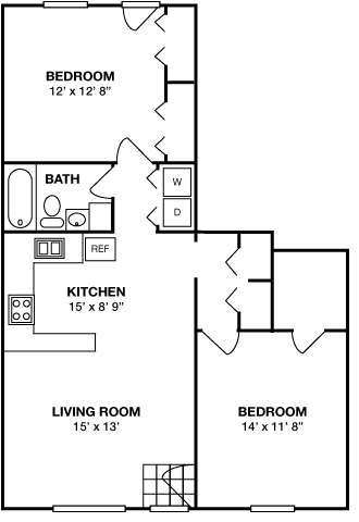 Architectural floor plan of apartment layout