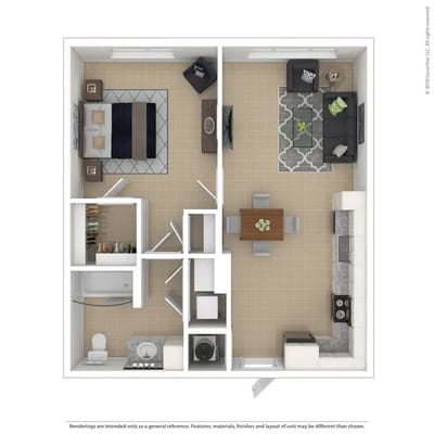 Architectural floor plan of a unit layout