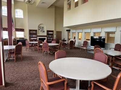 Interior view of common area with seating
