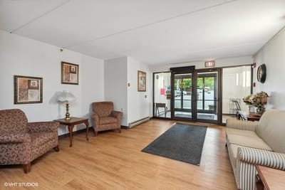 Interior lobby with seating and decor