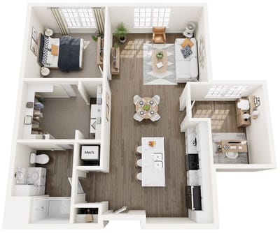 Floor plan of a private resident room