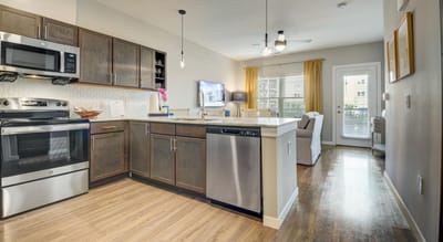 Modern kitchen in a bright living space