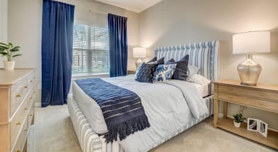 Comfortable bedroom setup with elegant decor
