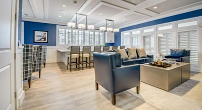 Interior common area with seating and tables