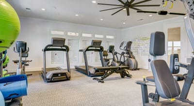Well-equipped fitness center with exercise machines