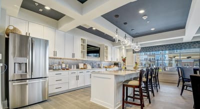 Modern kitchen in a senior living facility