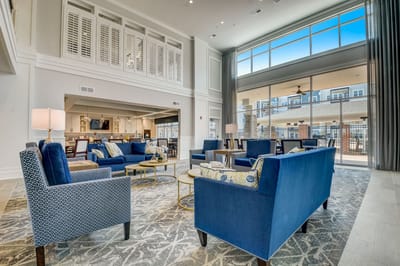 Bright and spacious common area with comfortable seating
