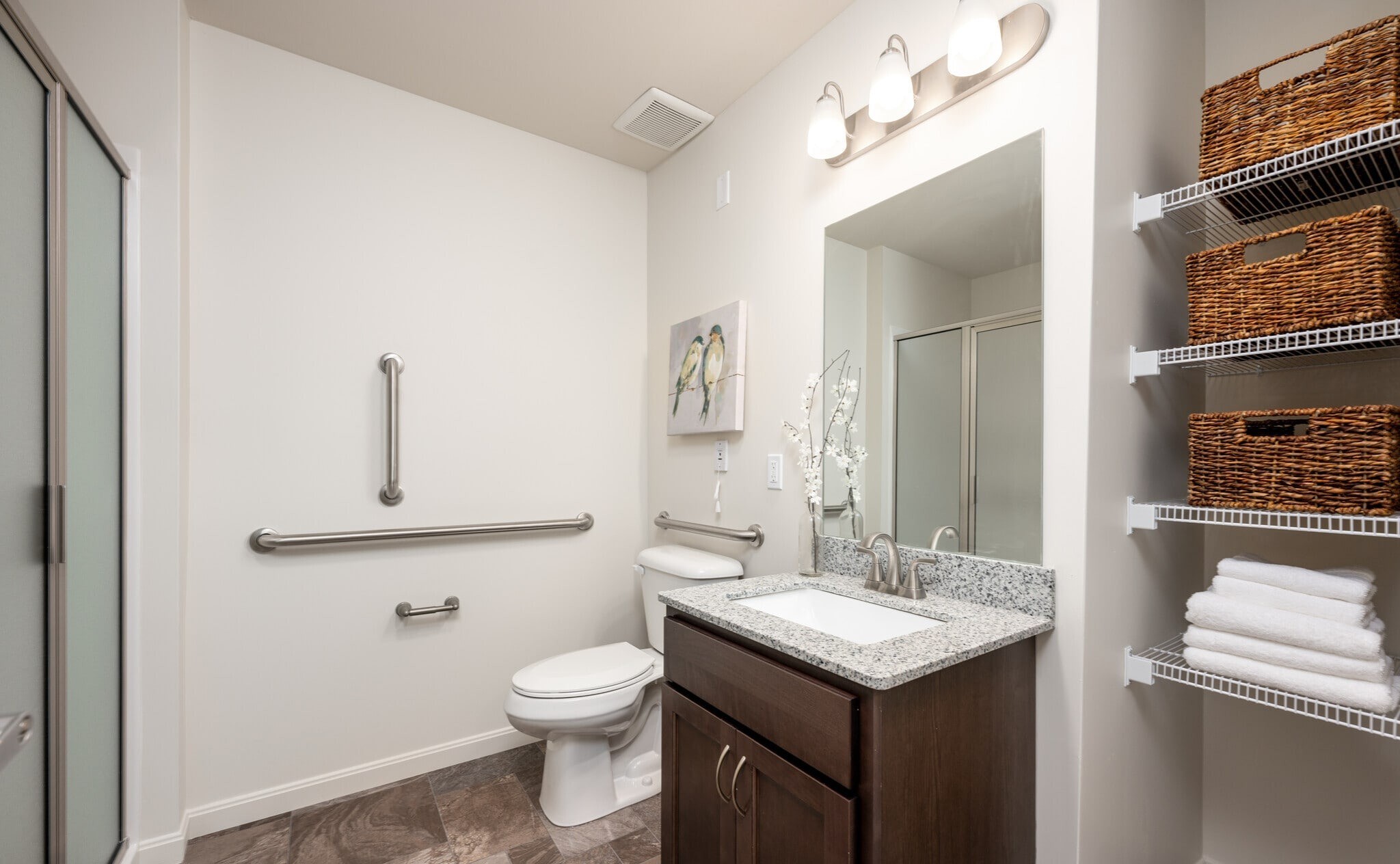 Modern bathroom in a senior apartment