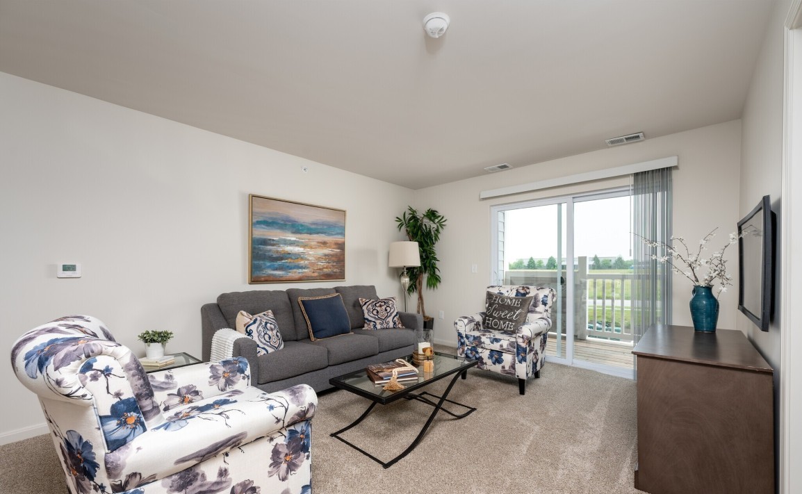 Cozy living room with comfortable seating and decor