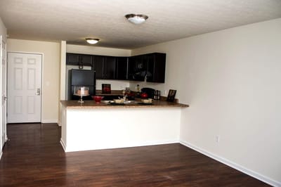 Interior view of a kitchen area in a resident apartment