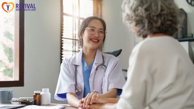 Healthcare professional engaging with a resident