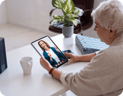 Senior engaging in a video call