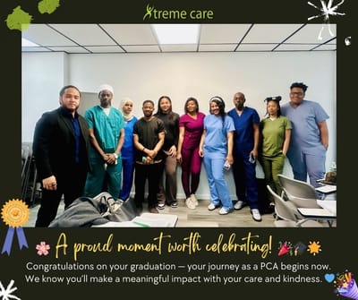 Staff celebrating a graduation event together.