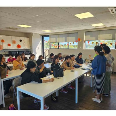 Residents participating in an activity in a common area