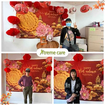 Residents celebrating the Mid-Autumn Festival