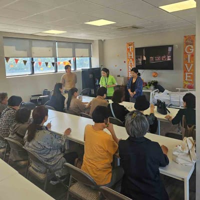 Group of residents participating in an activity