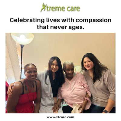 Residents and staff celebrating together