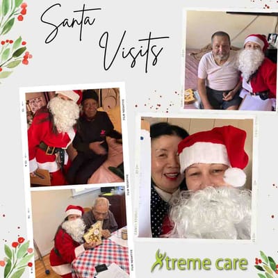 Residents enjoying a Santa visit at the facility.