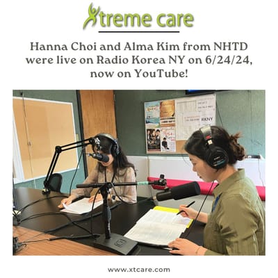 Two women speaking in a radio studio