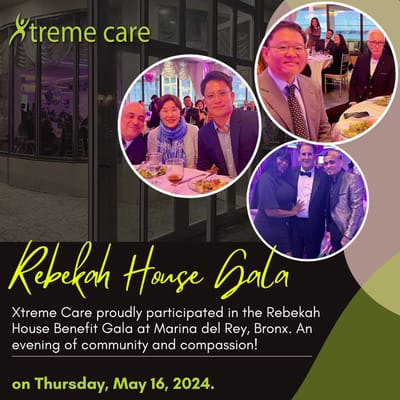 Residents and staff enjoying a gala event.