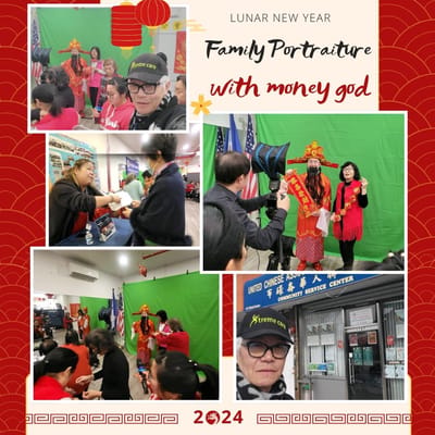 Lunar New Year celebration with residents and staff.