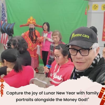 Residents and staff celebrating Lunar New Year together.