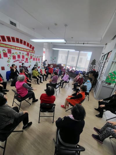 Residents participating in a group activity