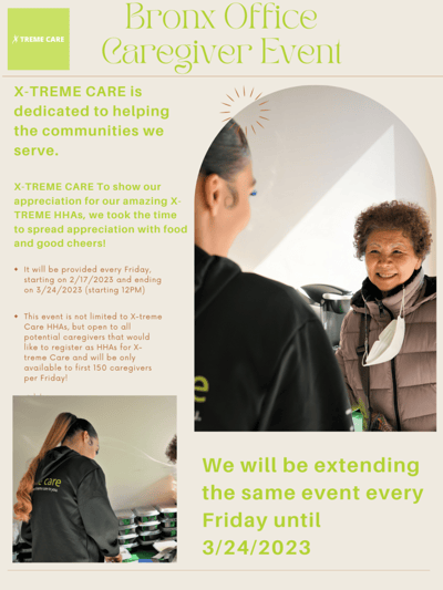 Caregivers engaging with residents at an event.