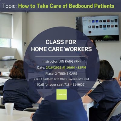 Class for home care workers in a facility setting.