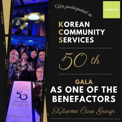 Participants at a gala event for community services.