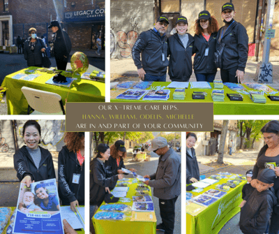 Community outreach event with staff and information booth.