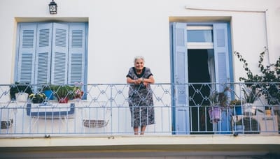 Senior woman enjoying the balcony view
