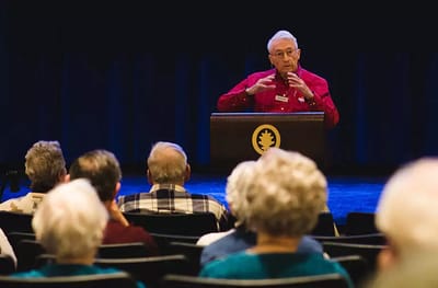 Senior residents attending a presentation