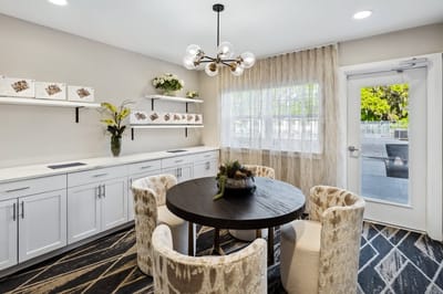 Elegant interior dining area with beautiful decor.