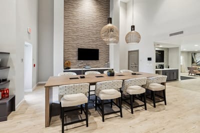 Interior view of a communal dining area